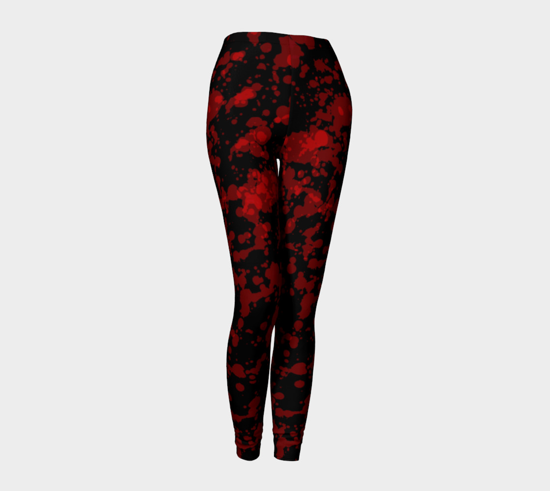 Blood on Black Goth Leggings 3D preview
