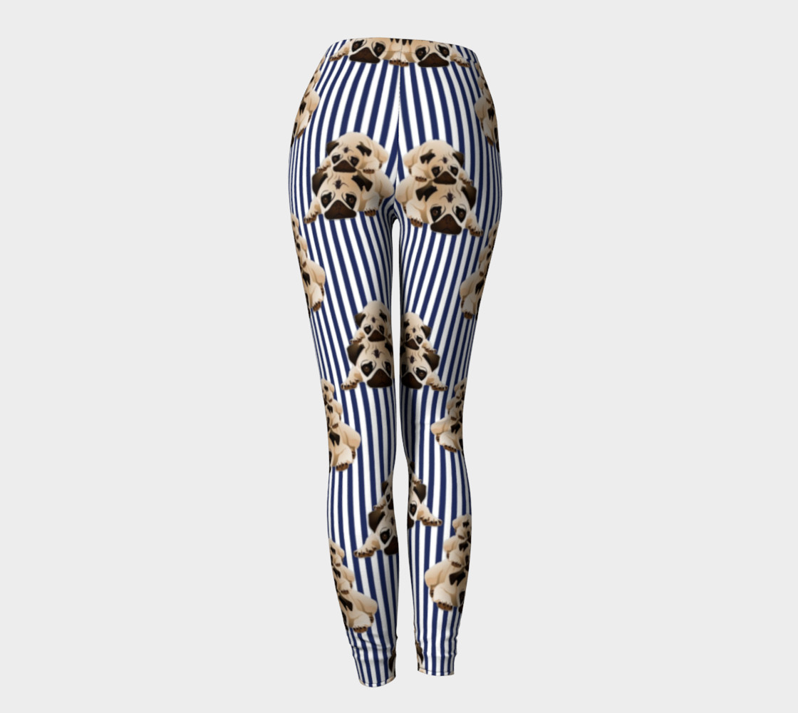 Pugs on Dark Blue Stripes preview #4