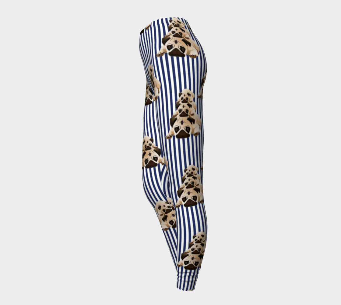 Pugs on Dark Blue Stripes preview #3
