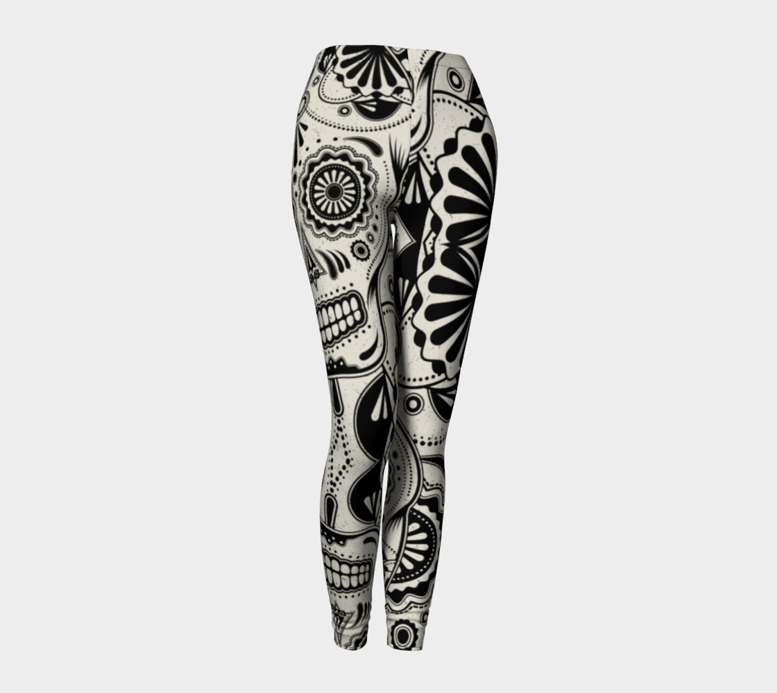 Sugar Skull Aztec Art B&W preview #1