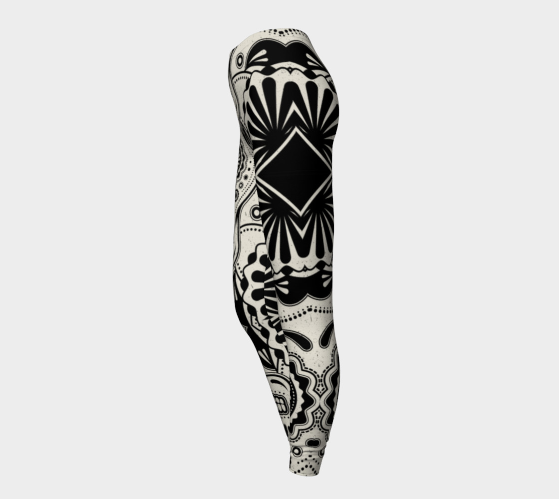 Sugar Skull Aztec Art B&W preview #3