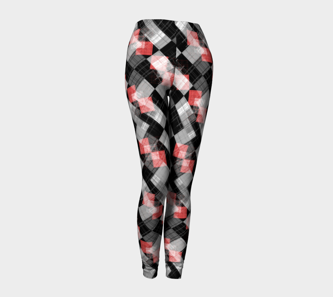 Red Industrial Plaid Goth Leggings  preview #1