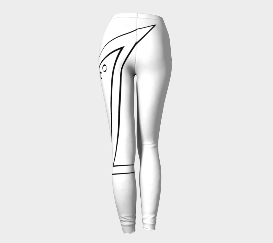 Black and white Line design leggings preview #4