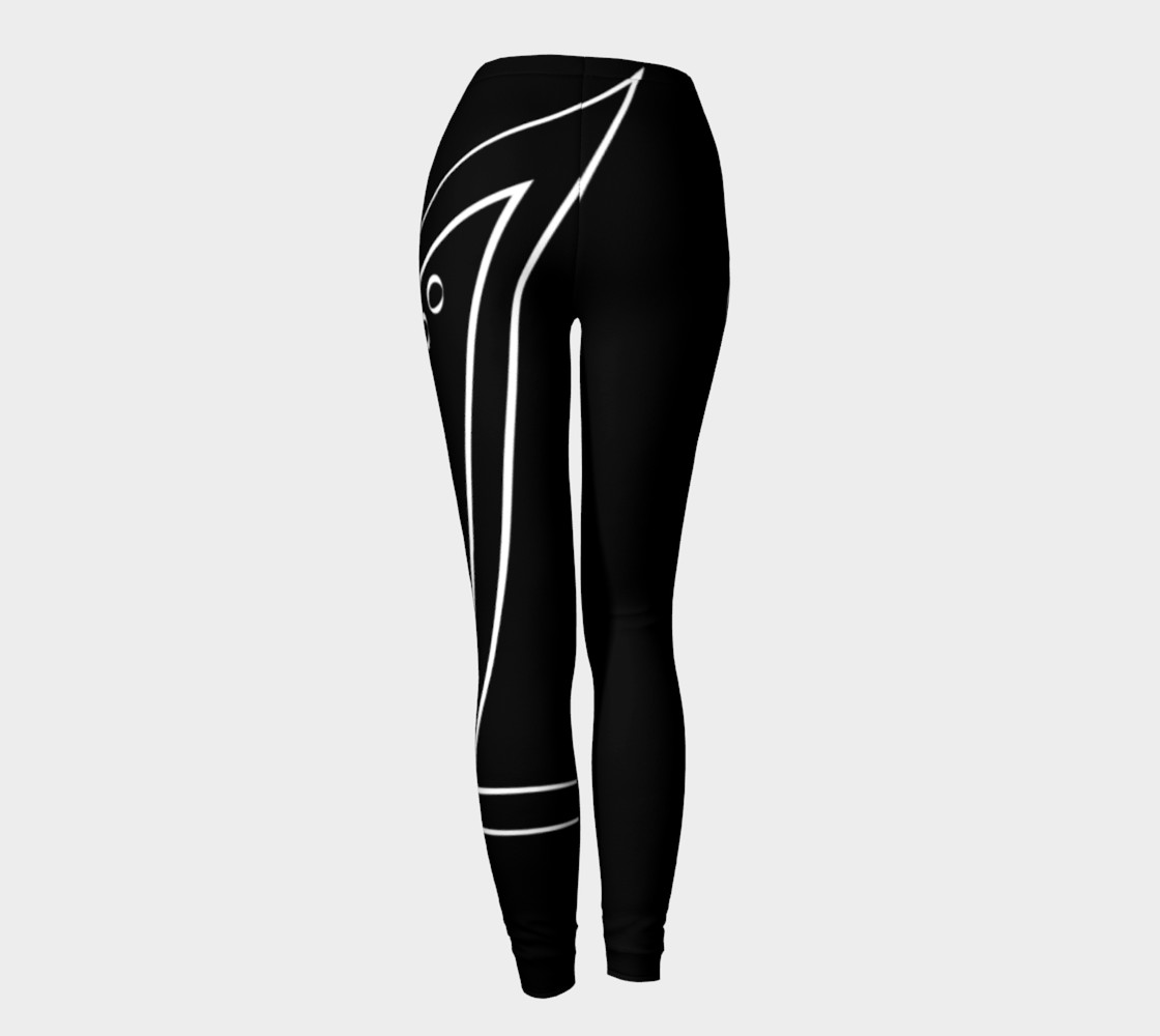 black and white line design leggings preview #4