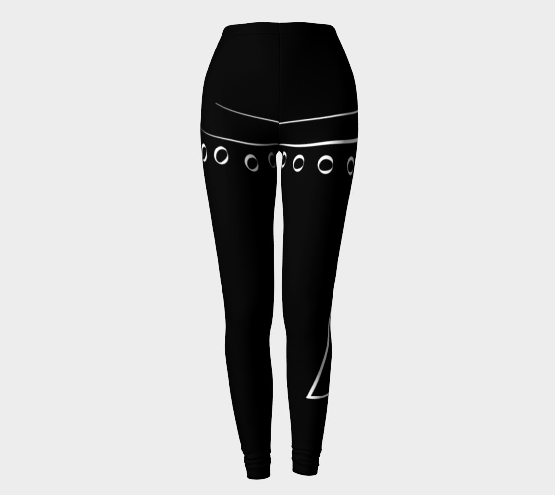black and white line design leggings preview #2