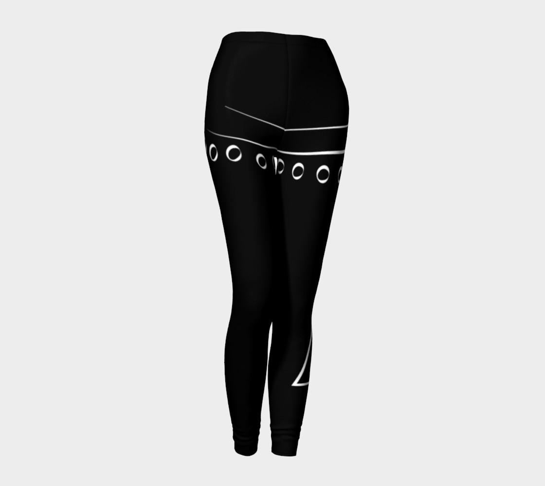 black and white line design leggings preview #1
