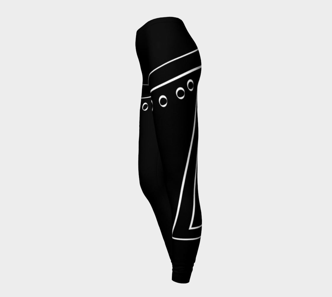black and white line design leggings preview #3
