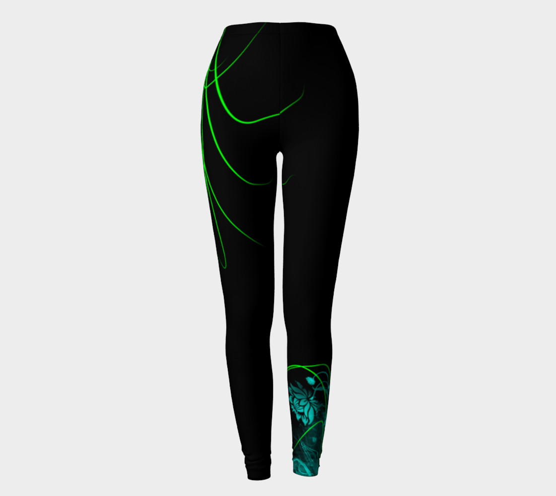 Flower black leggings preview #2