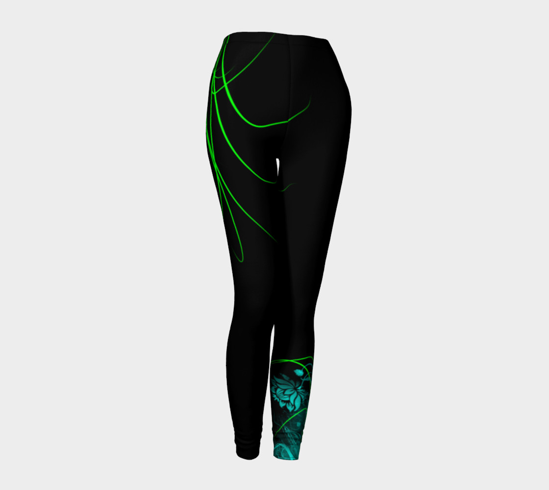 Flower black leggings preview #1
