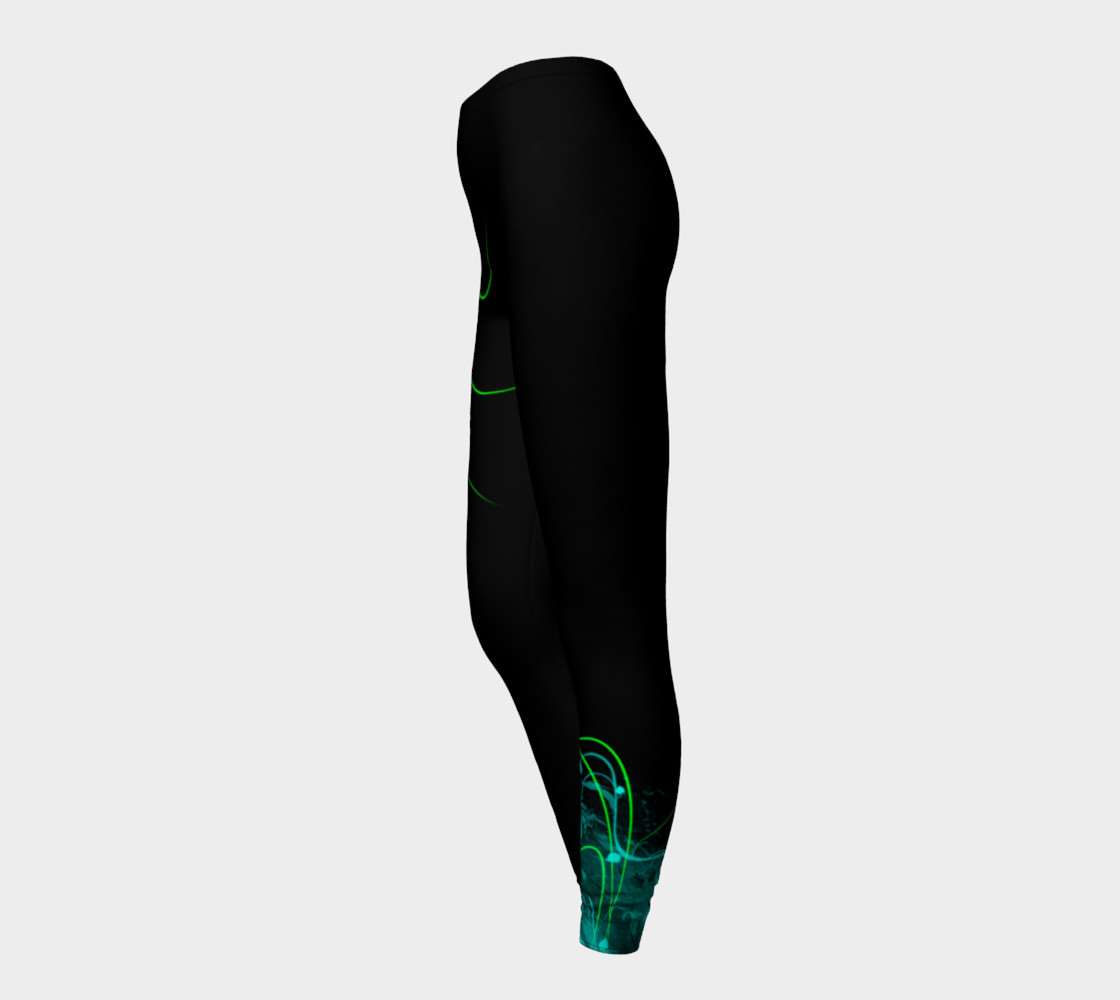 Flower black leggings preview #3