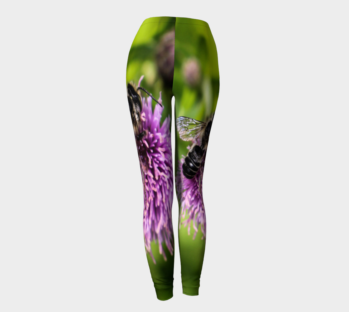 A Bee on a Purple Flower Leggings preview #4