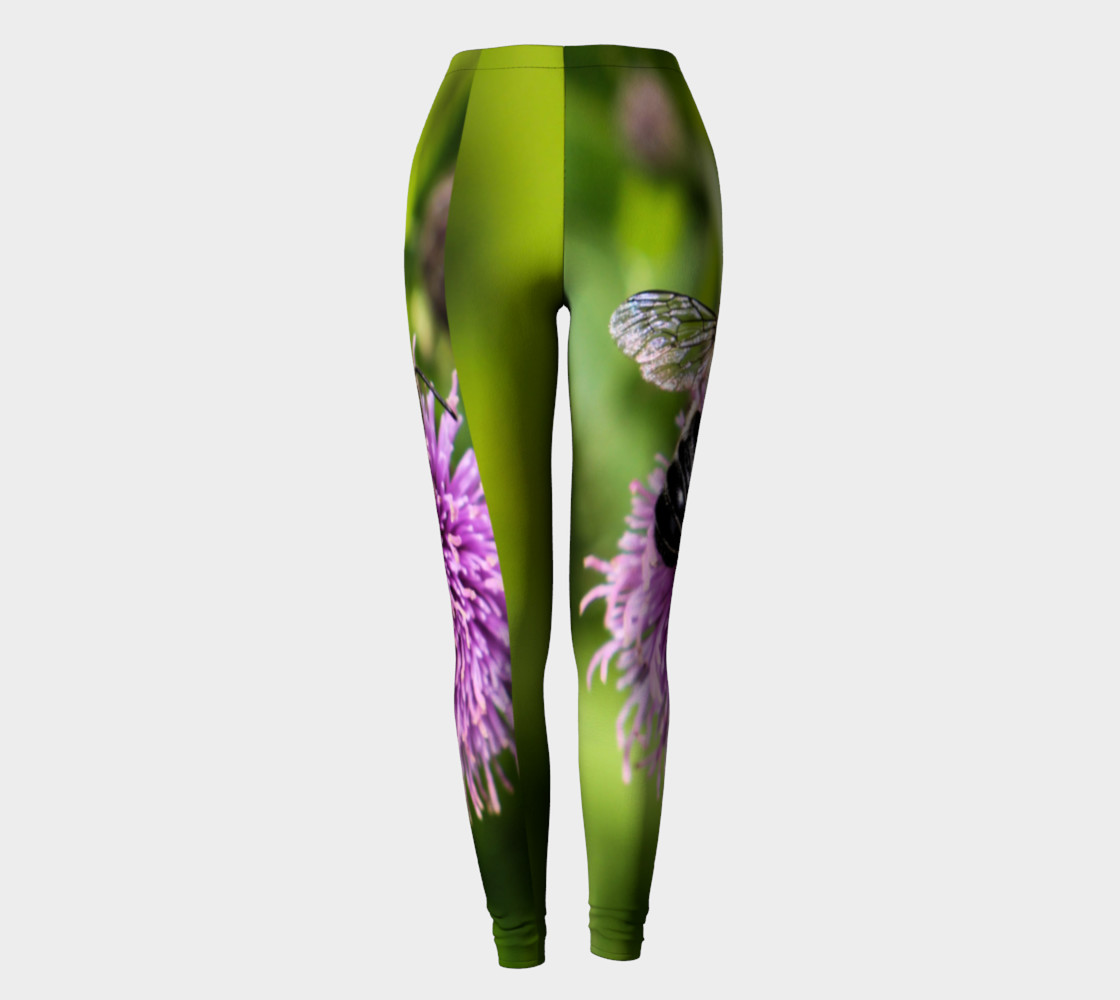 A Bee on a Purple Flower Leggings preview #2