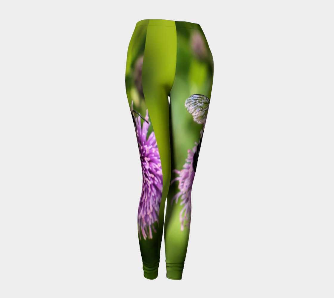 A Bee on a Purple Flower Leggings preview #1