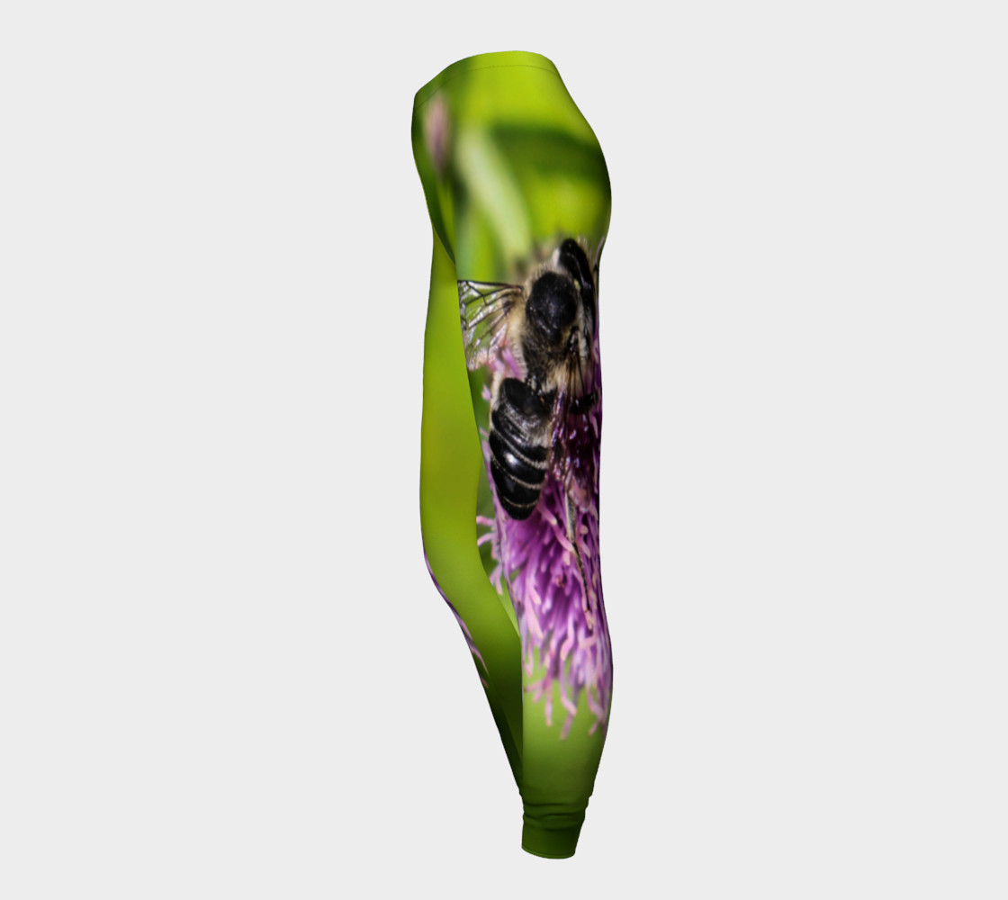 A Bee on a Purple Flower Leggings preview #3