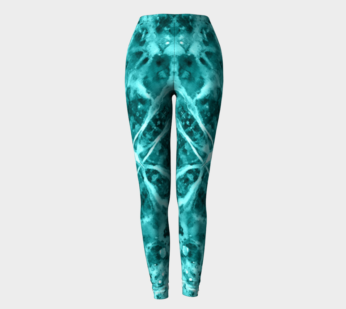 Marble Cross Medallion - Aqua II Leggings preview #2