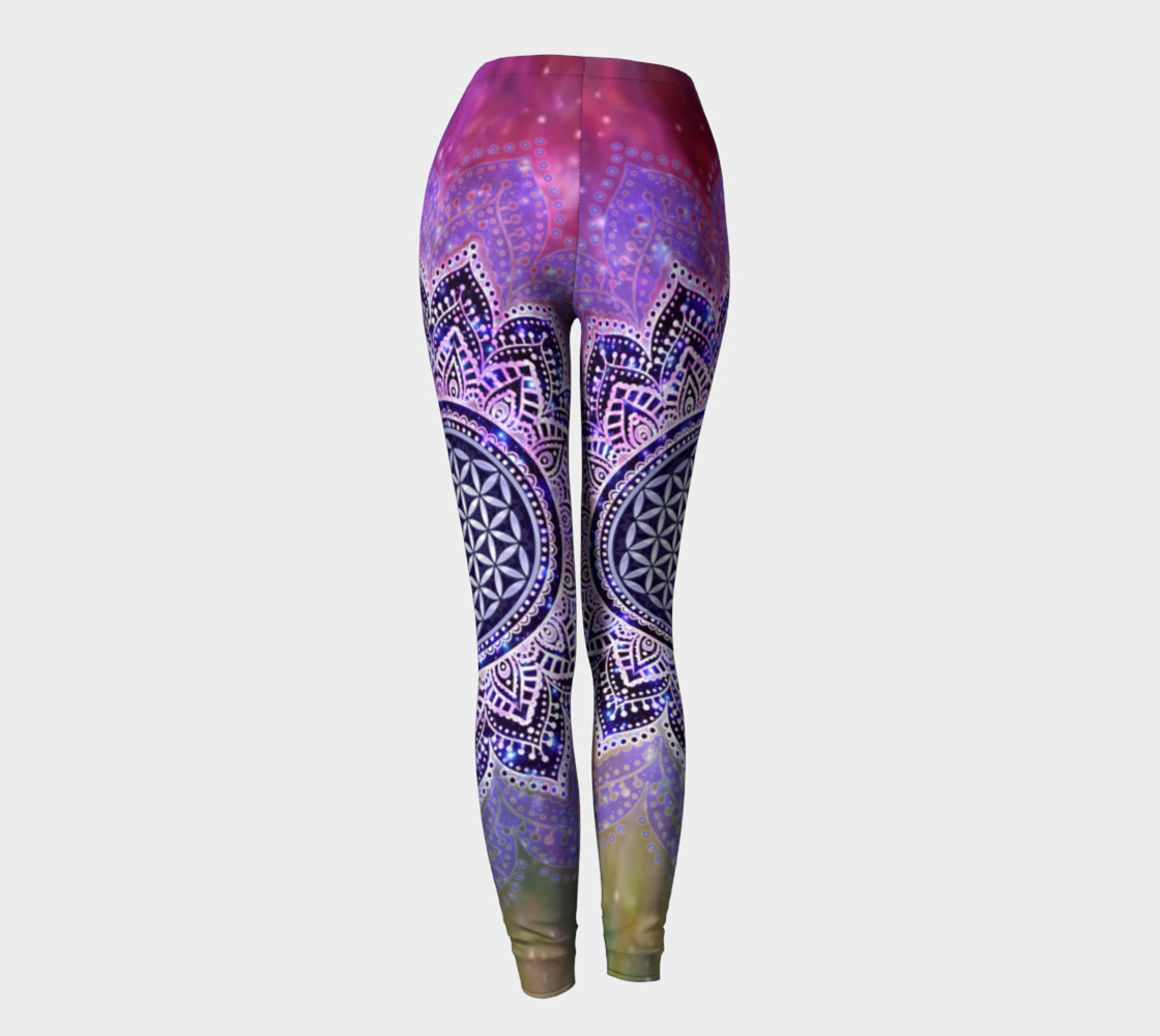 Flower Of Life - Lotus Of India - Galaxy Colored leggings preview #4
