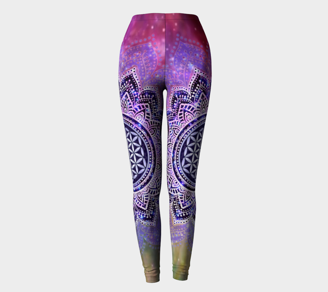 Flower Of Life - Lotus Of India - Galaxy Colored leggings preview #2