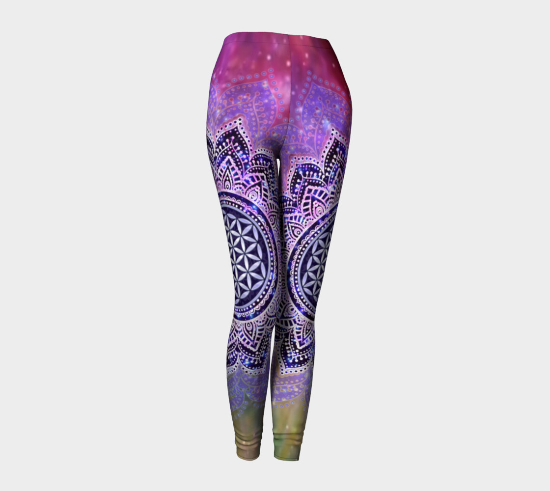 Flower Of Life - Lotus Of India - Galaxy Colored leggings preview #1