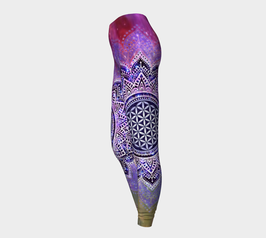 Flower Of Life - Lotus Of India - Galaxy Colored leggings preview #3