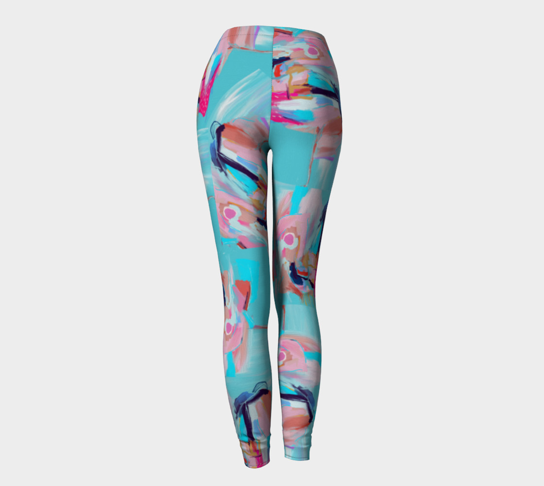 Blue Abstract Leggings preview #4