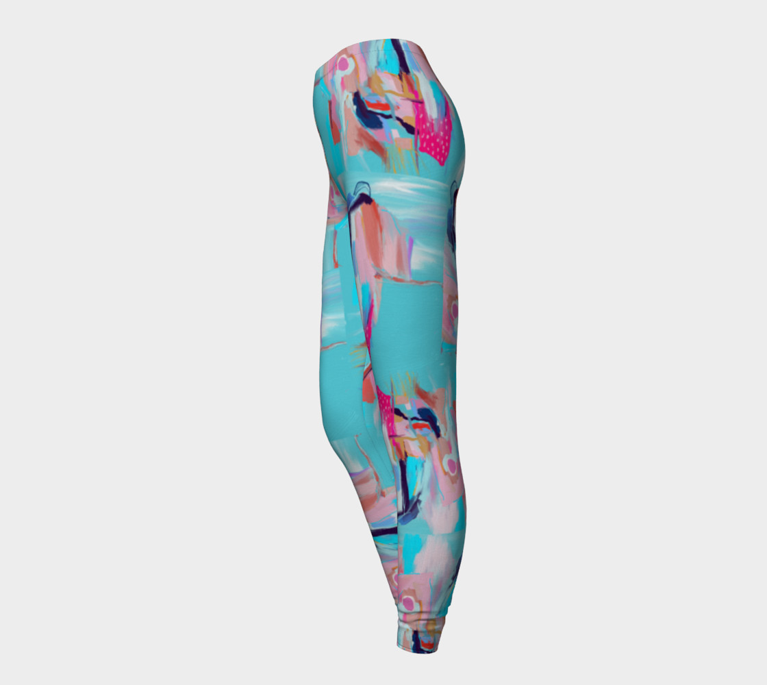 Blue Abstract Leggings preview #3