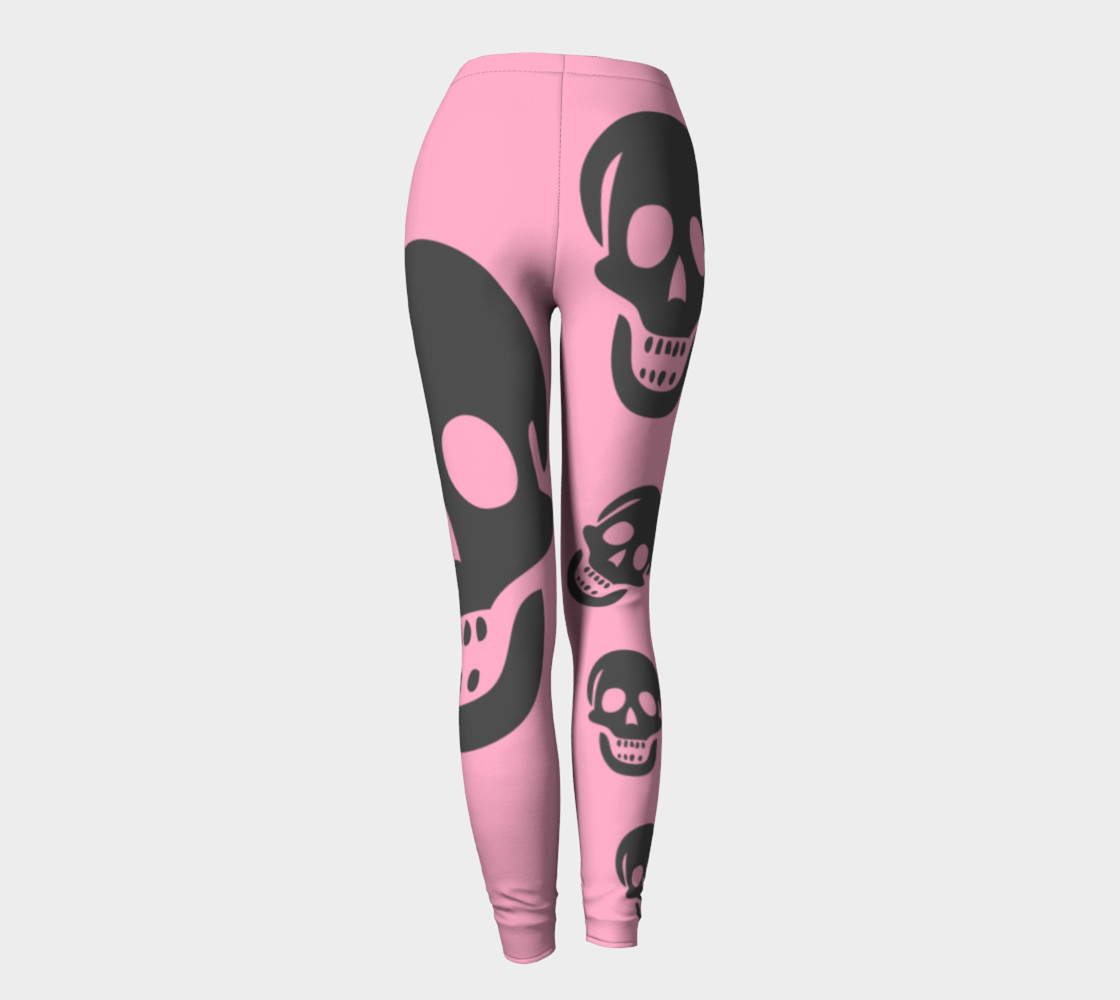 pink skull leggings