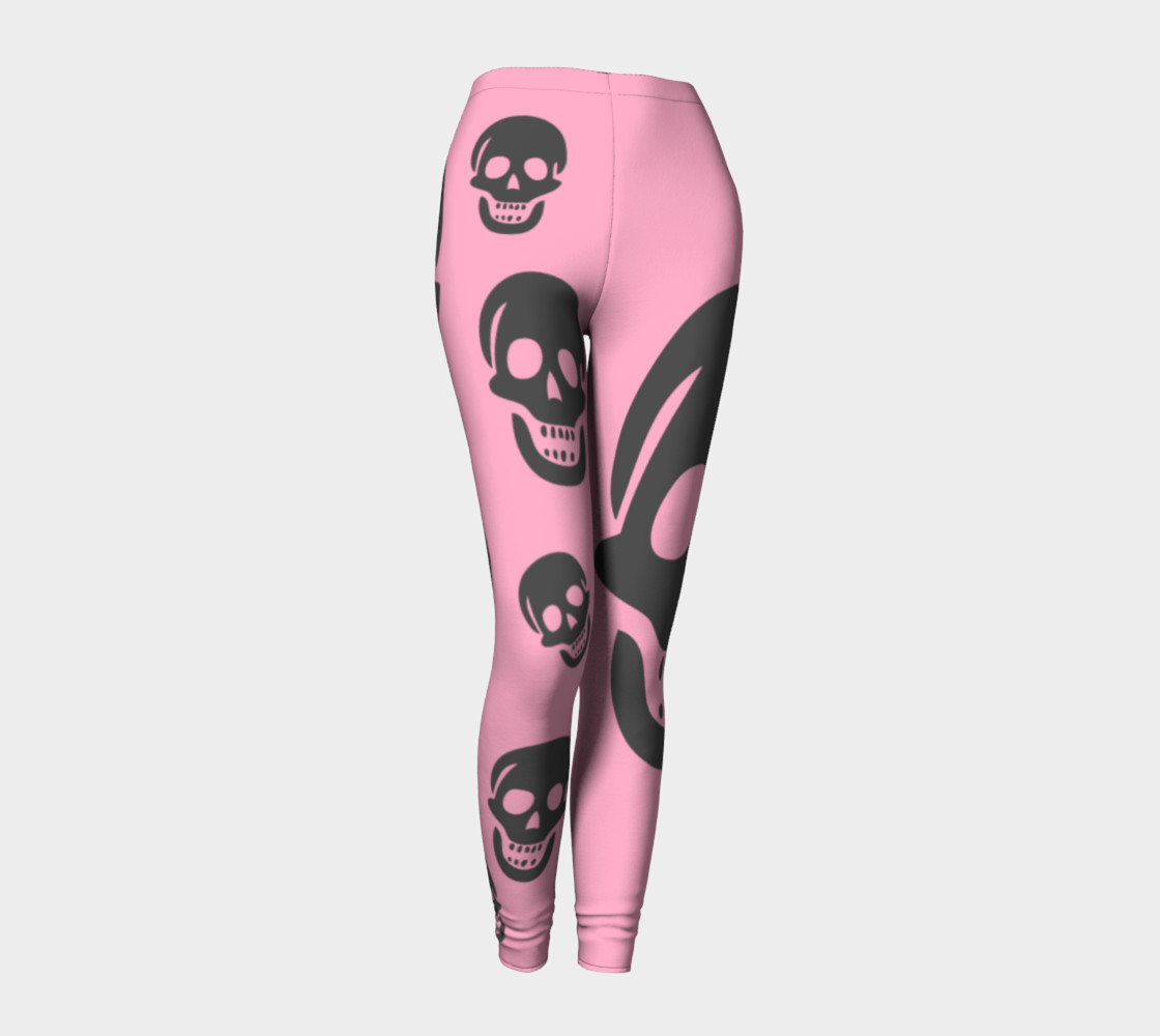 pink skull leggings