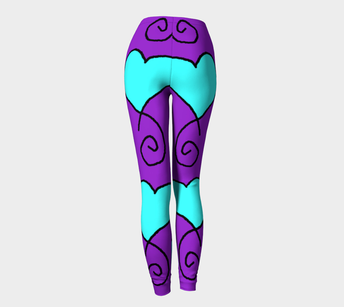 Sue 6 purple and blue hearts leggings preview #4