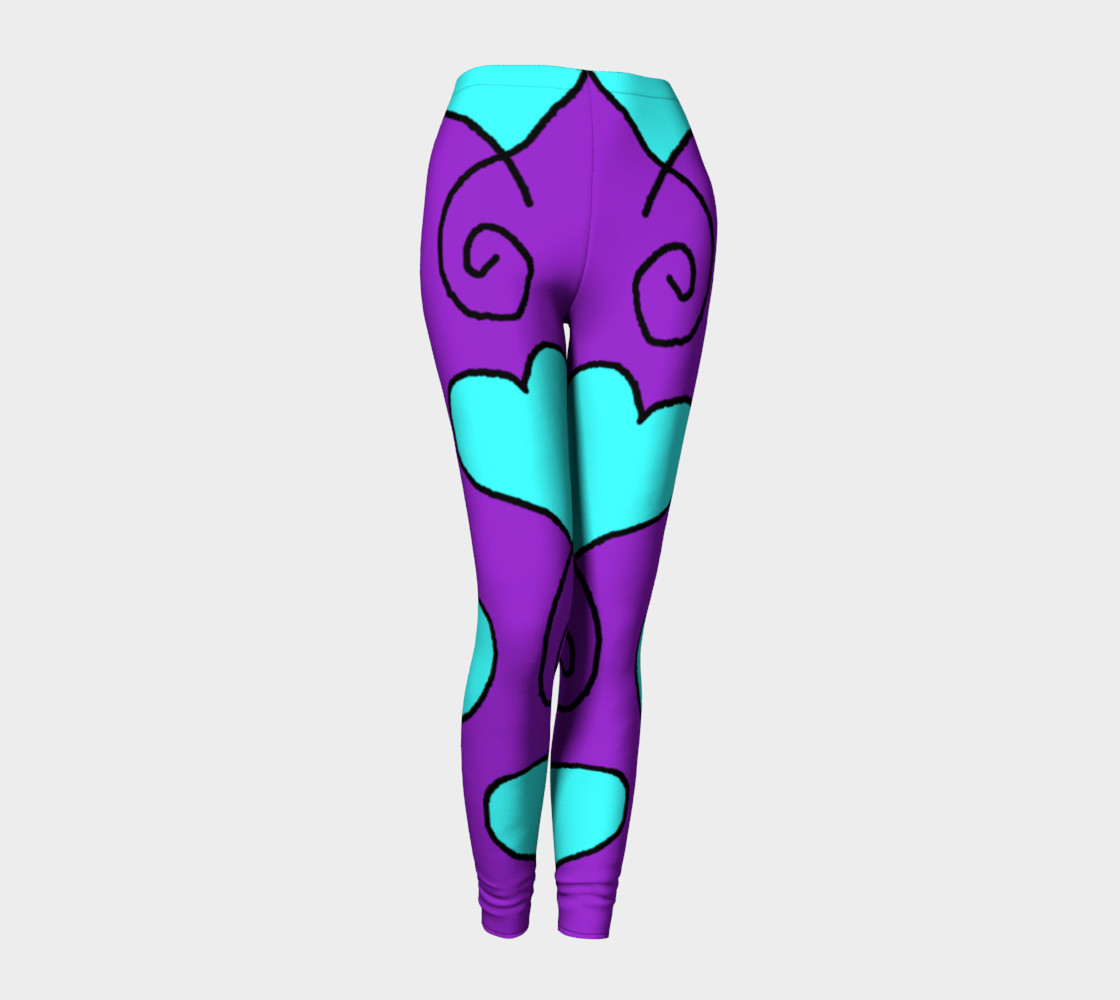 Sue 6 purple and blue hearts leggings preview #1