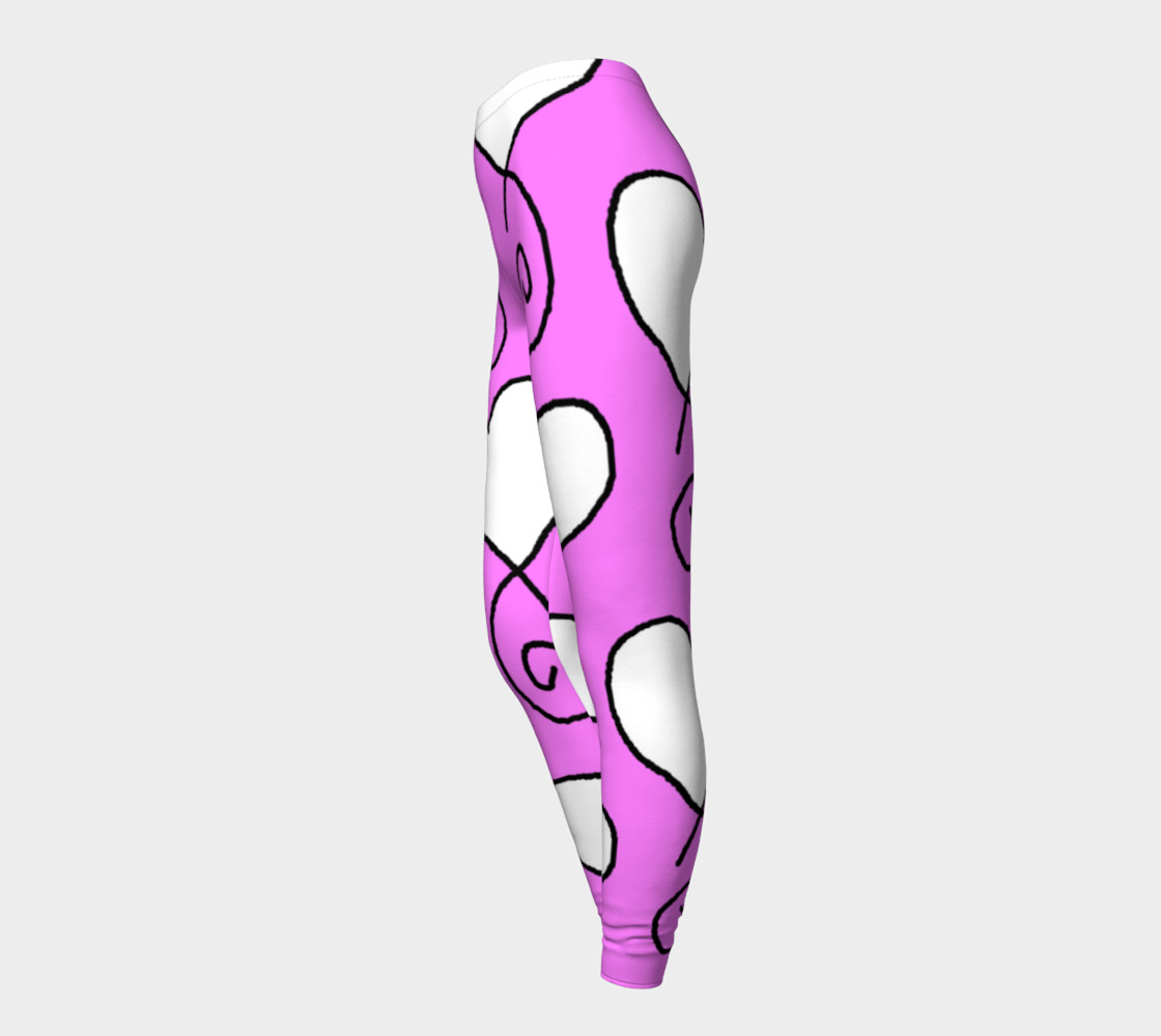 White Hearts on Pink leggings Sue 7 preview #3