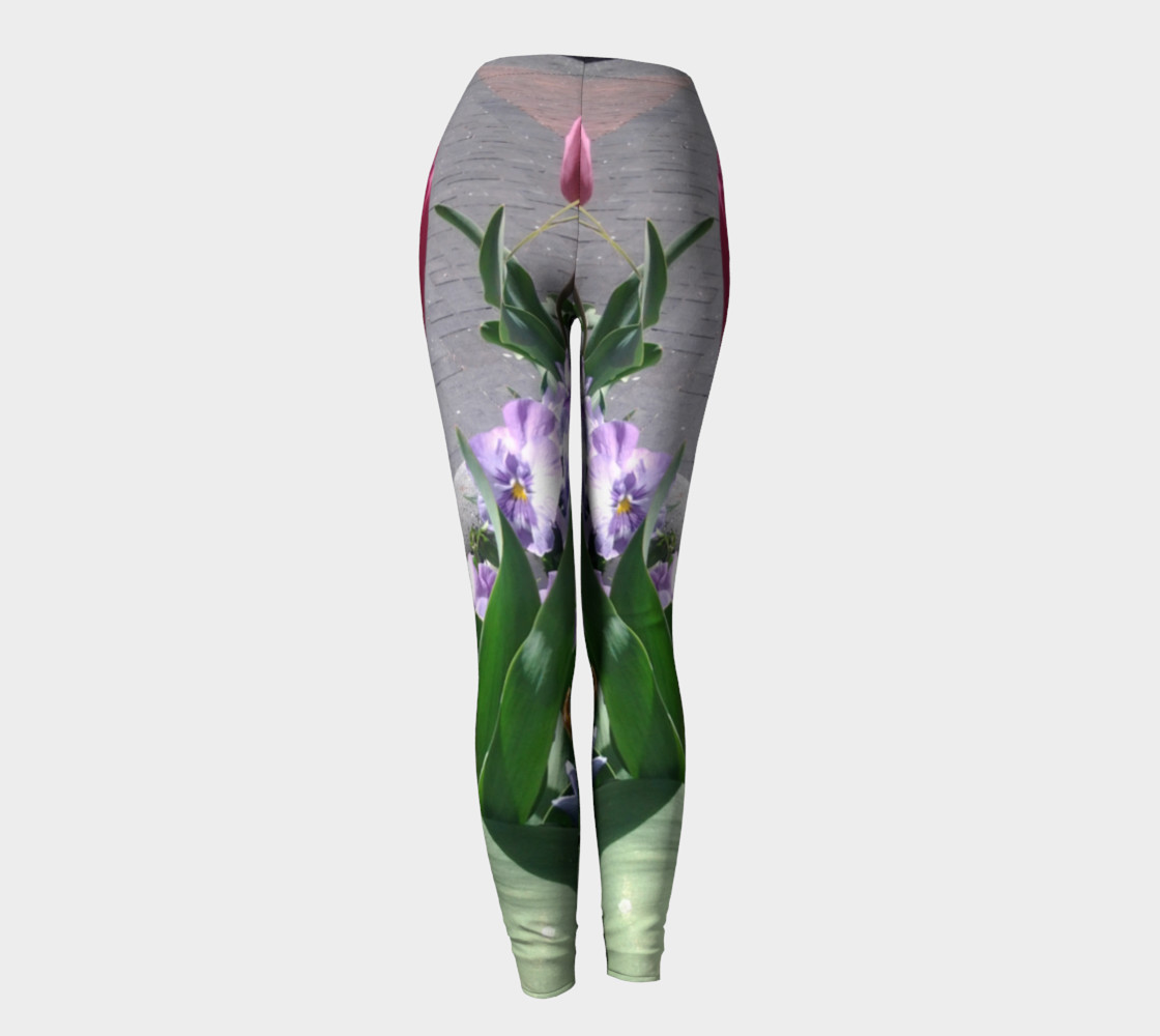 Tulip and Pansy flowers photography leggings preview #4