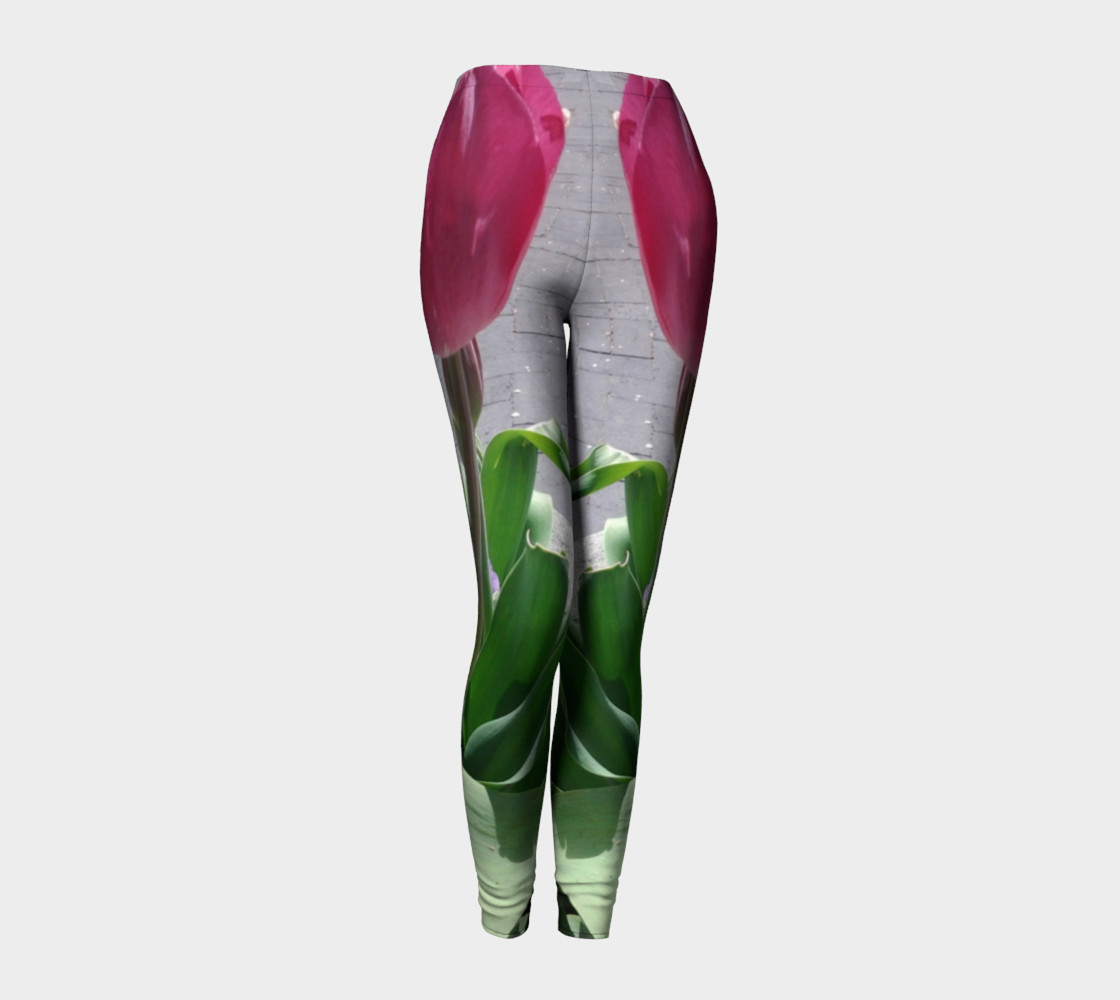 Tulip and Pansy flowers photography leggings preview #1