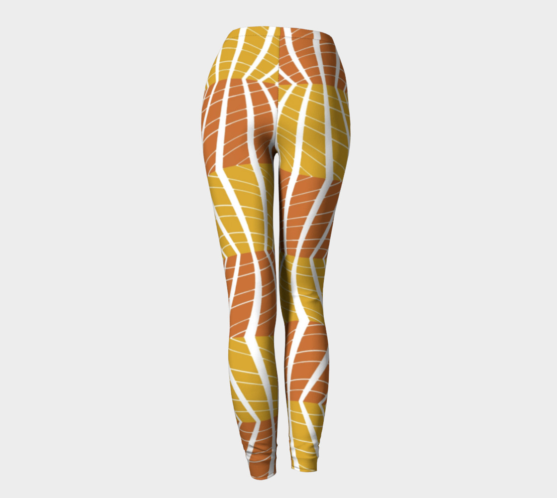 Geometric Pumpkin Fall colors leggings preview #4