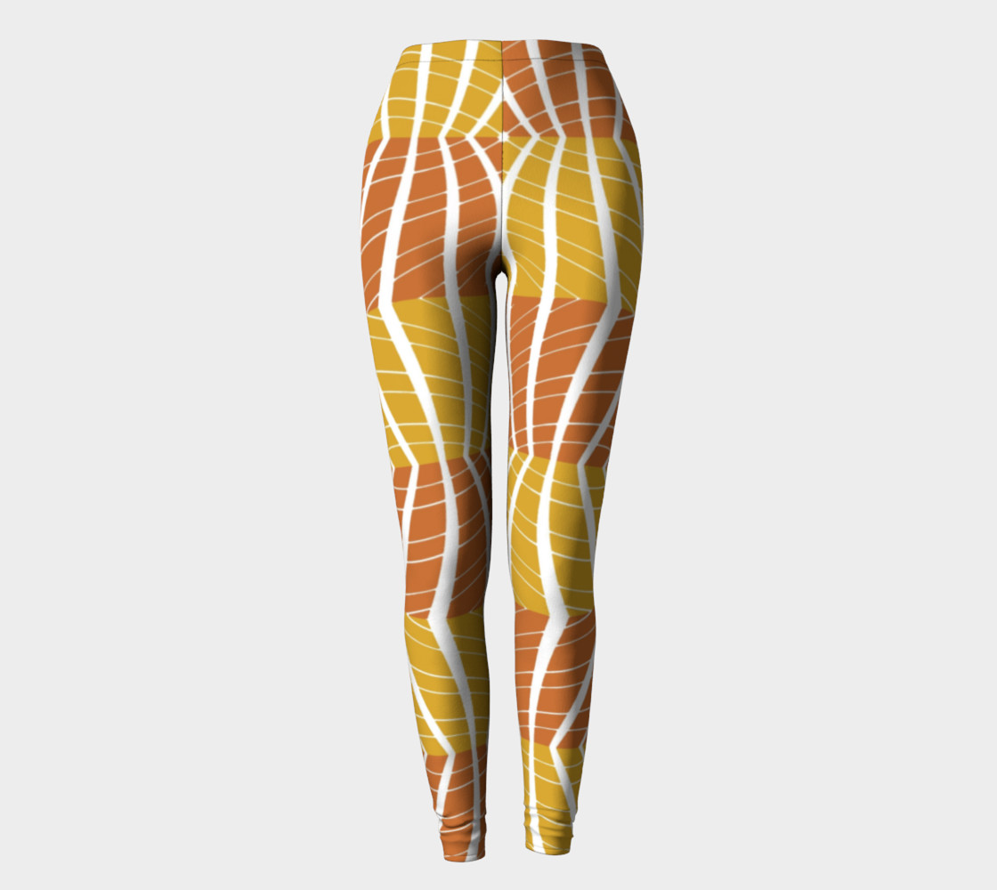 Geometric Pumpkin Fall colors leggings preview #2