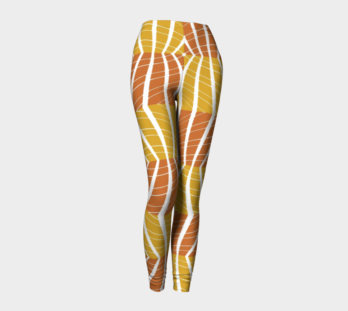 Geometric Pumpkin Fall colors leggings preview #1
