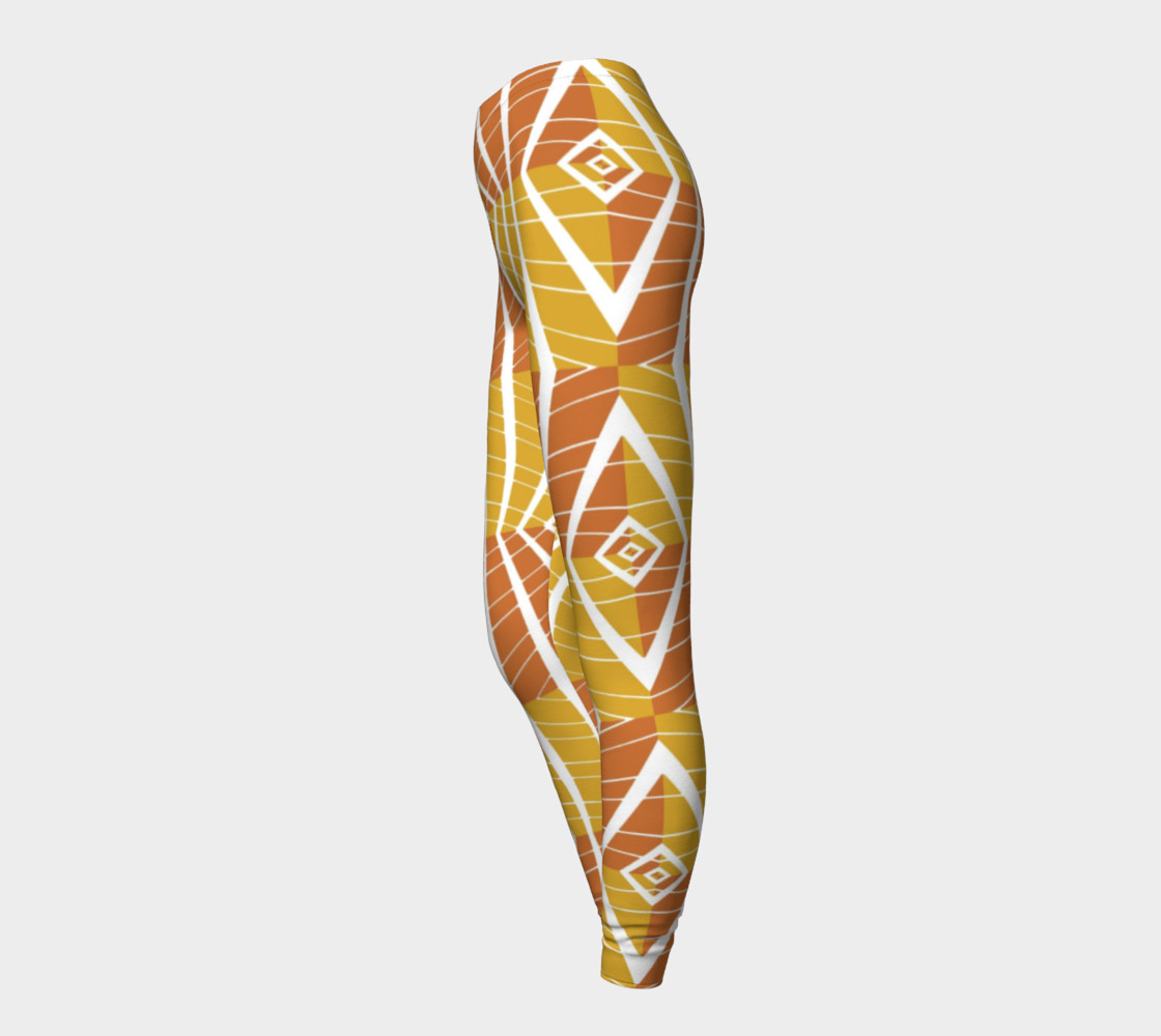Geometric Pumpkin Fall colors leggings preview #3