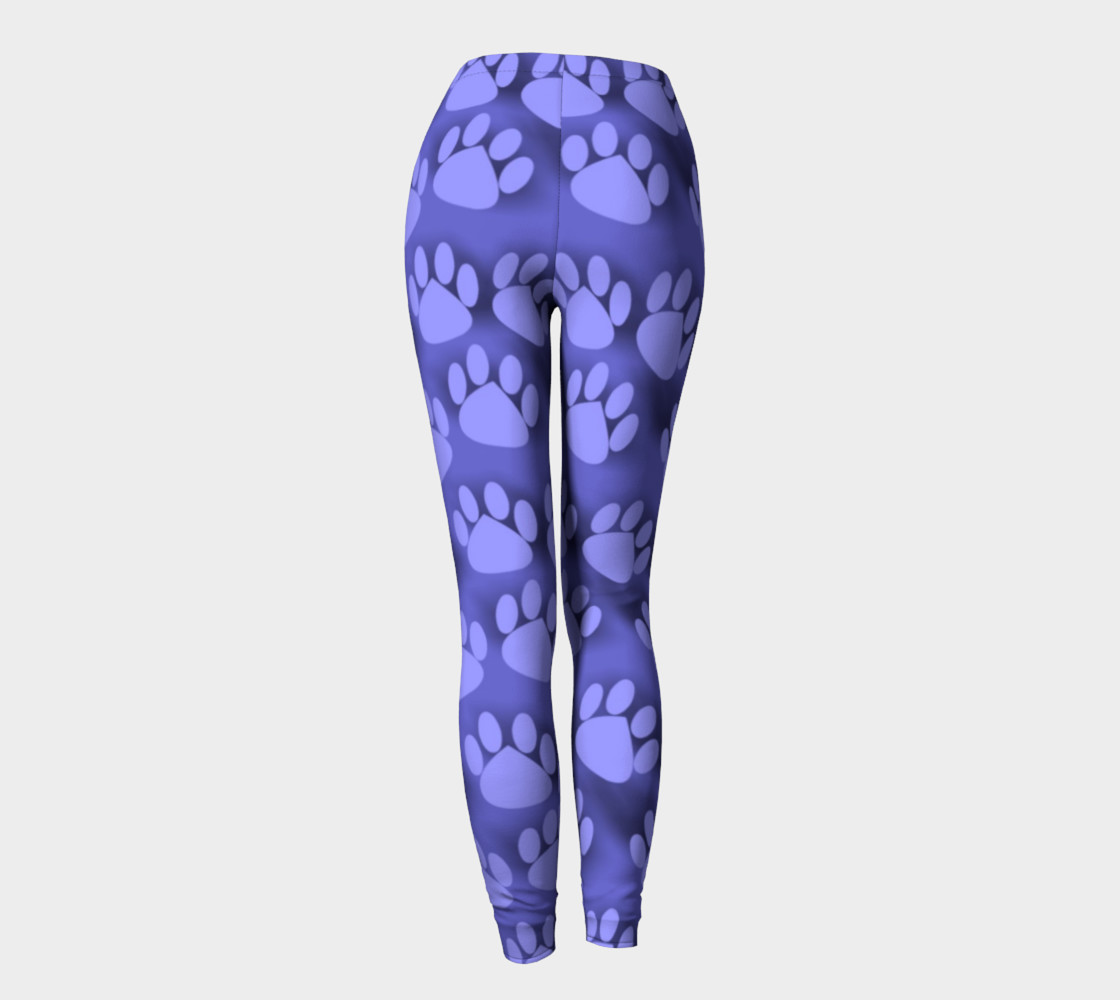 Purple Paw Prints cat dog pet leggings preview #4