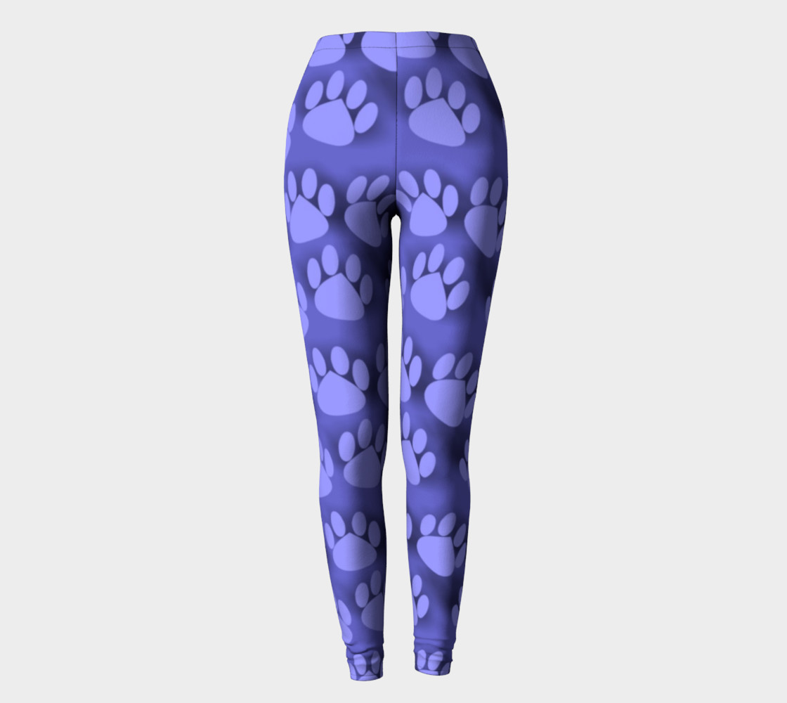 Purple Paw Prints cat dog pet leggings preview #2
