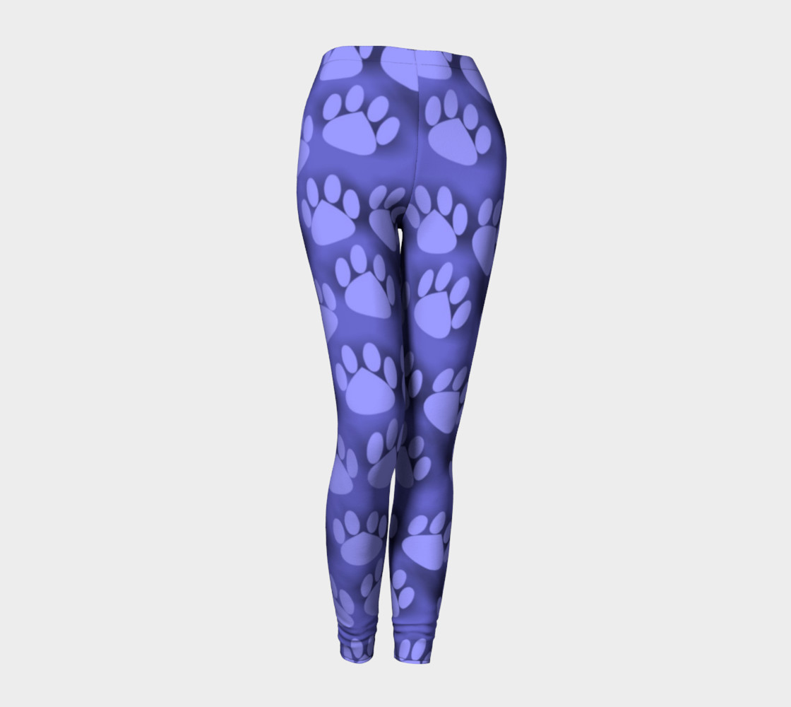 Purple Paw Prints cat dog pet leggings preview #1