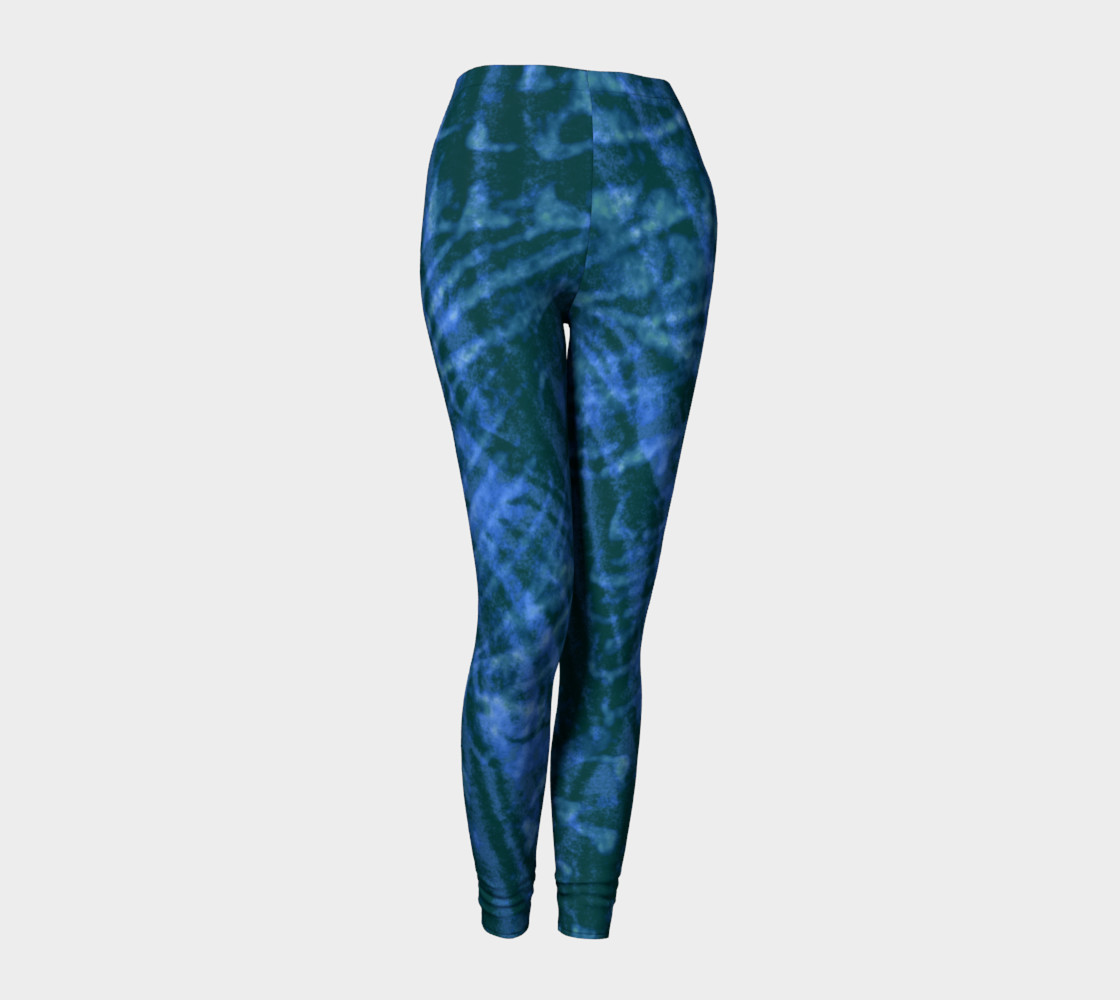Abstract flight of the blue bird leggings preview #1