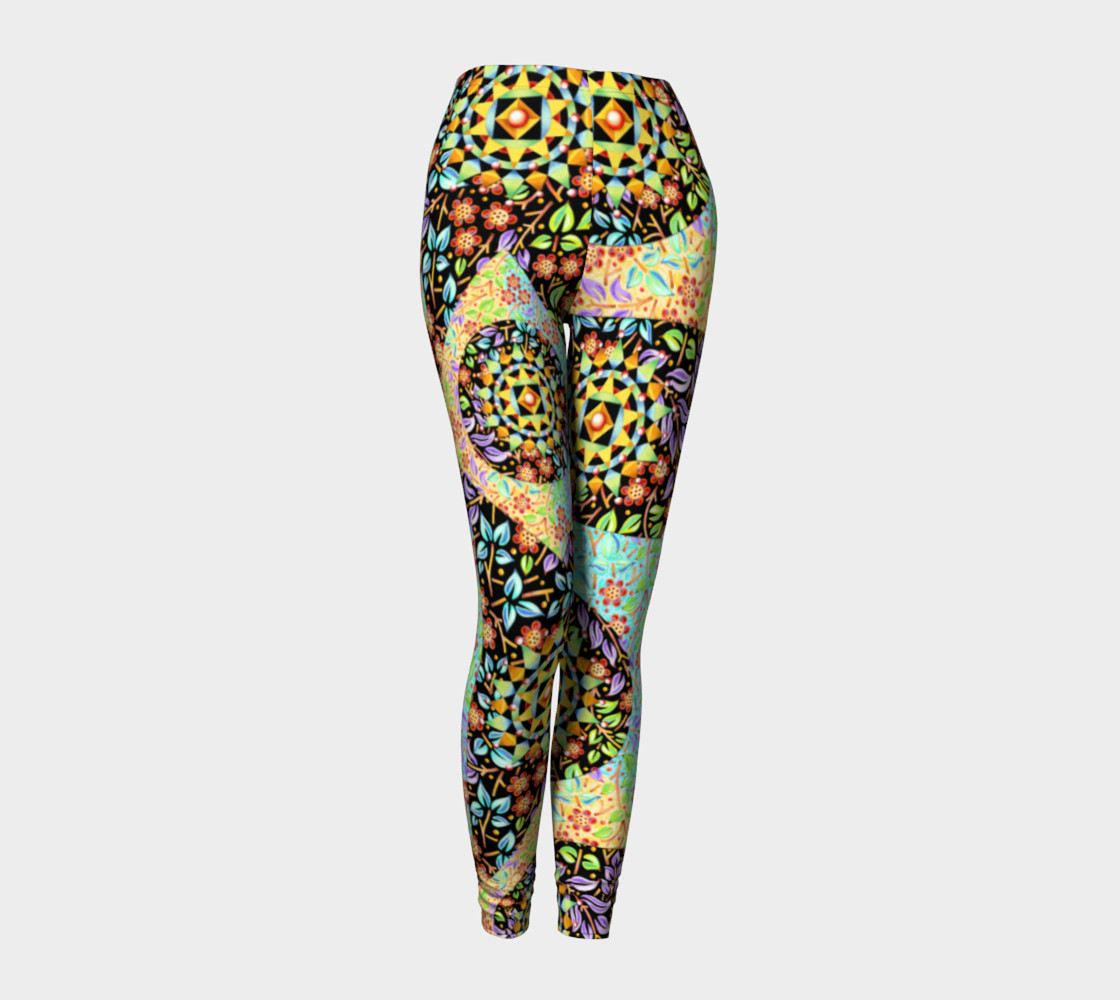 Aperçu de Filigree Floral Patchwork Ankle Leggings #1
