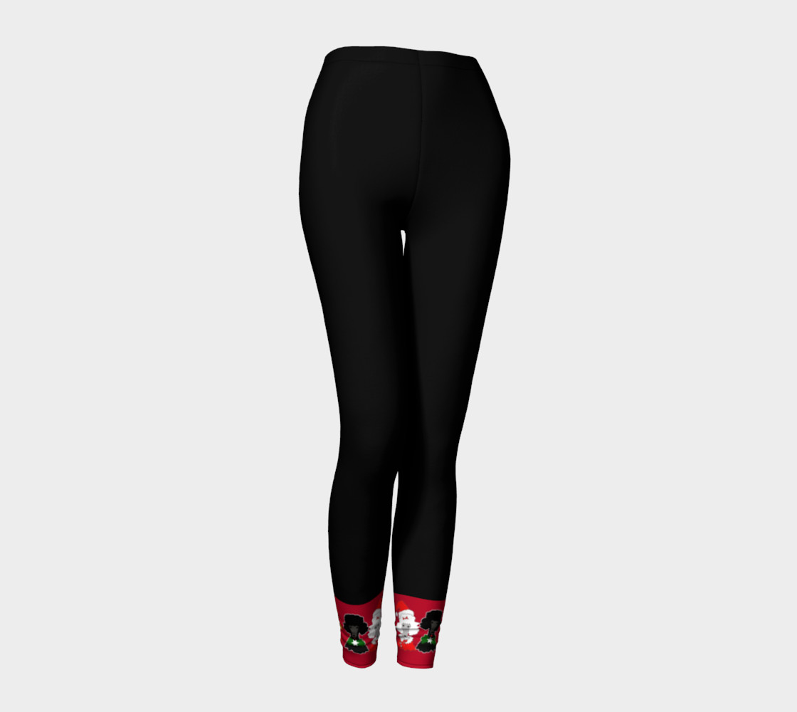 Christmas Leggings with a splast of holiday poodle 3D preview