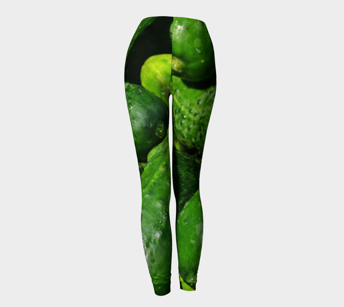 Aperçu de Cucumbers Leggings green vegan garden food #4