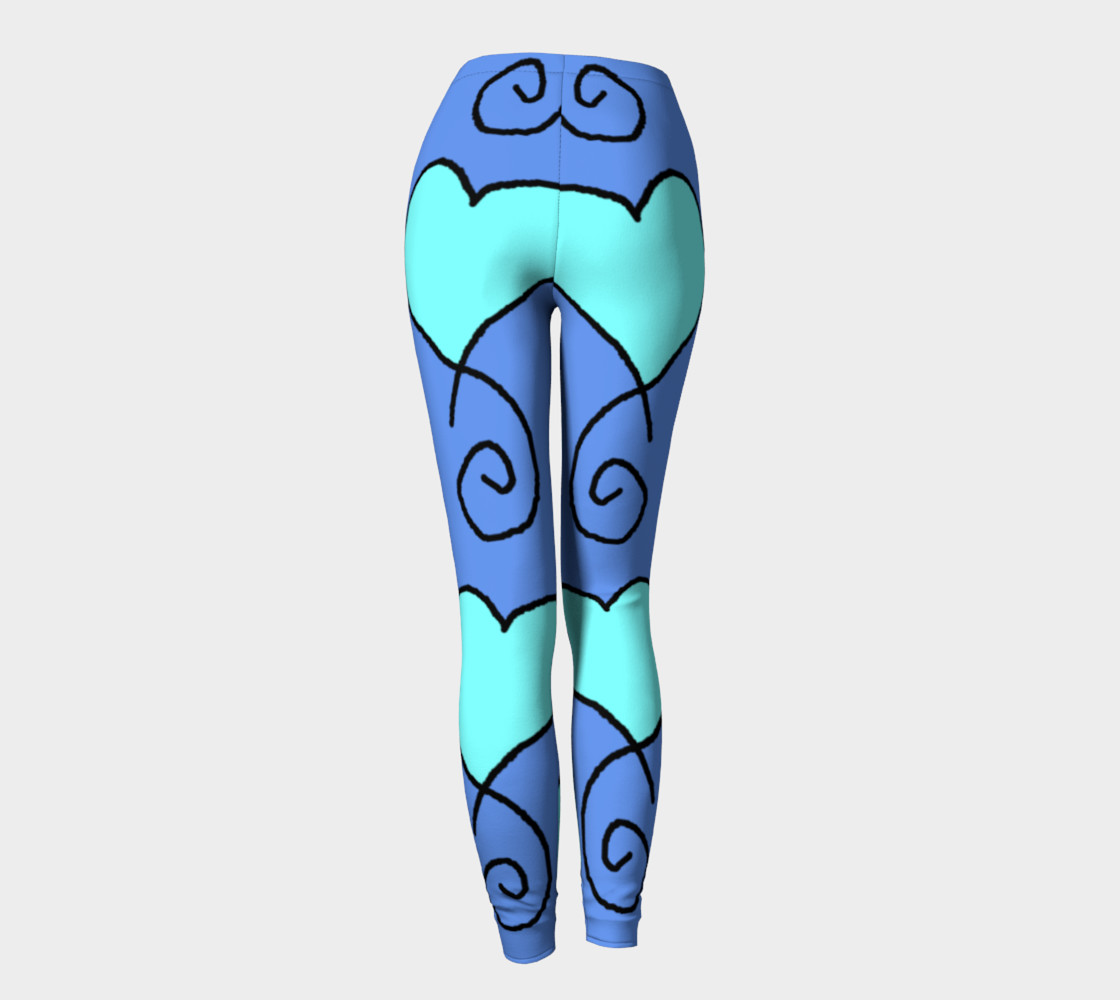 S10 Cornflower with Light Blue Hearts Leggings TV music funny preview #4