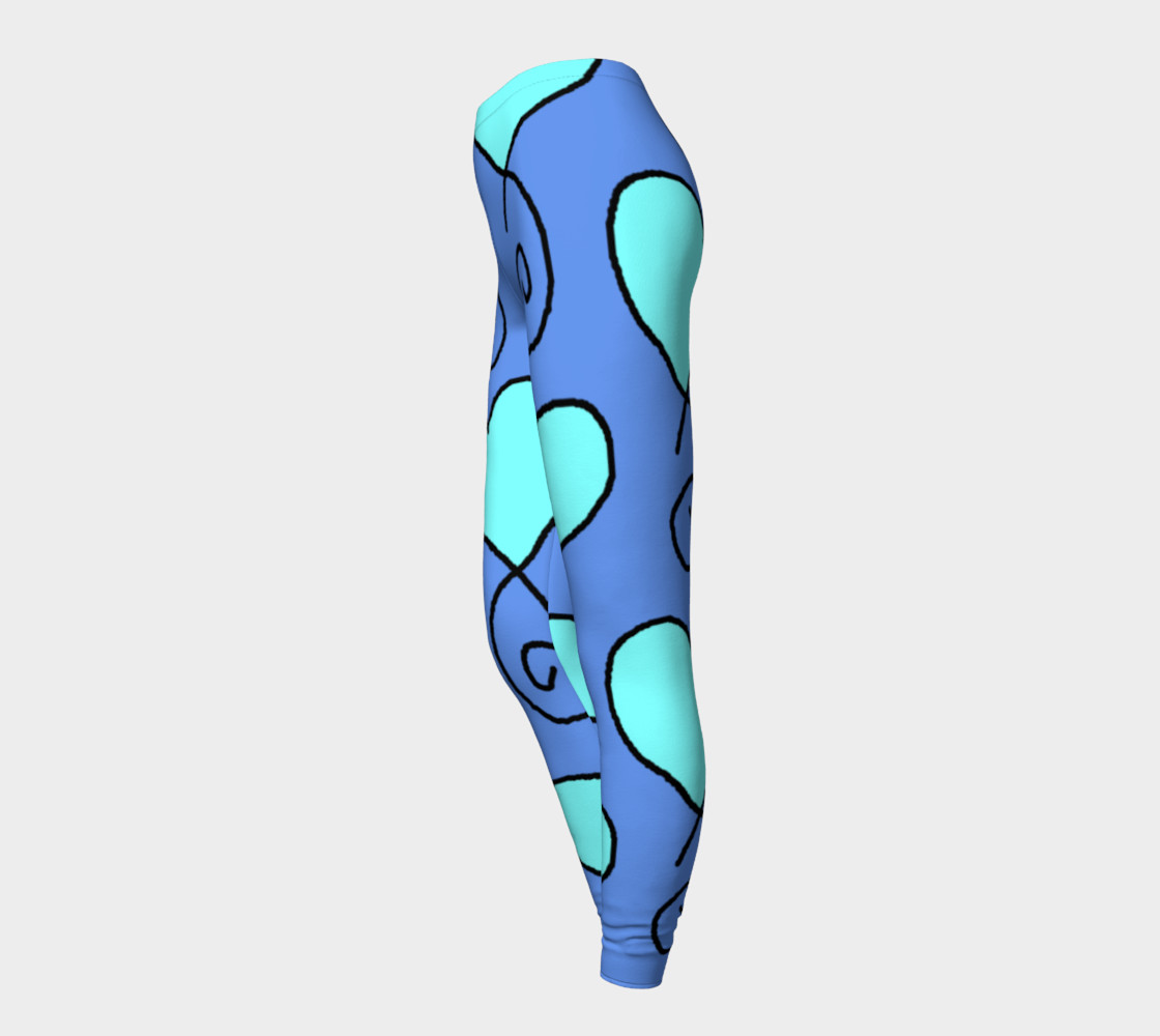 S10 Cornflower with Light Blue Hearts Leggings TV music funny preview #3