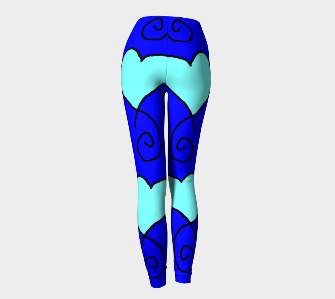 S11 Blue with Light Blue Hearts Leggings TV music funny preview #4