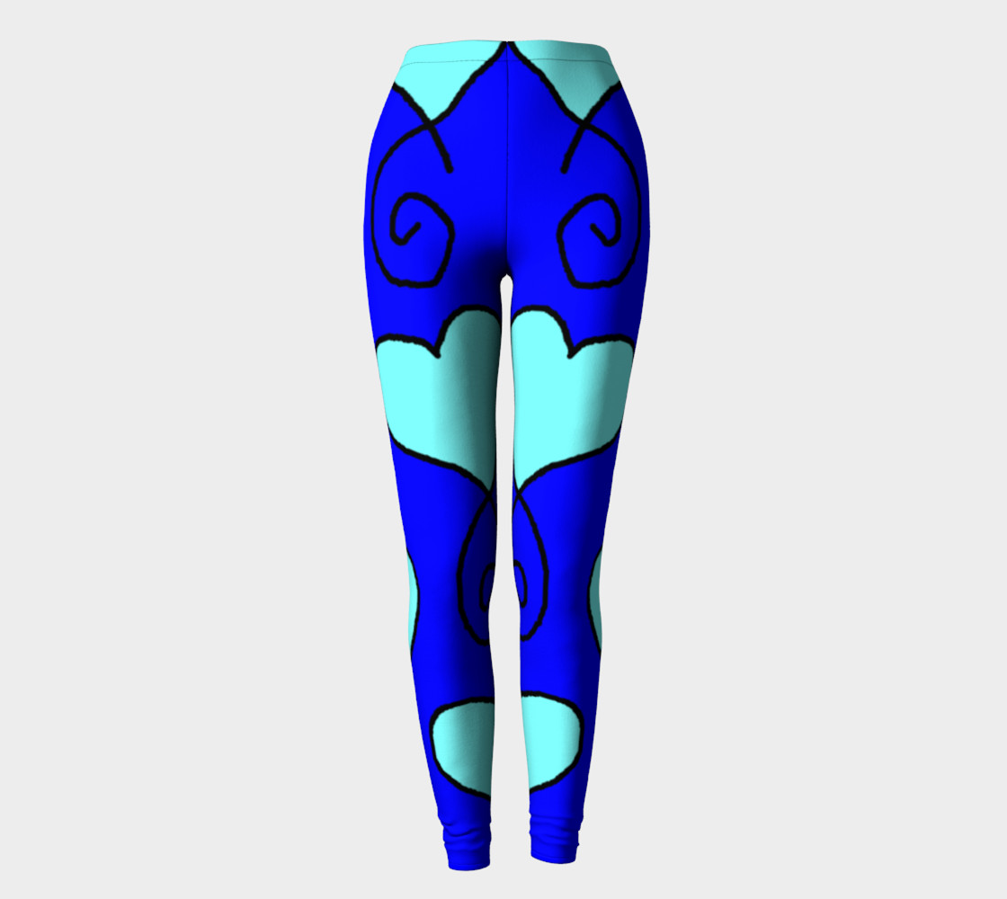 S11 Blue with Light Blue Hearts Leggings TV music funny preview #2