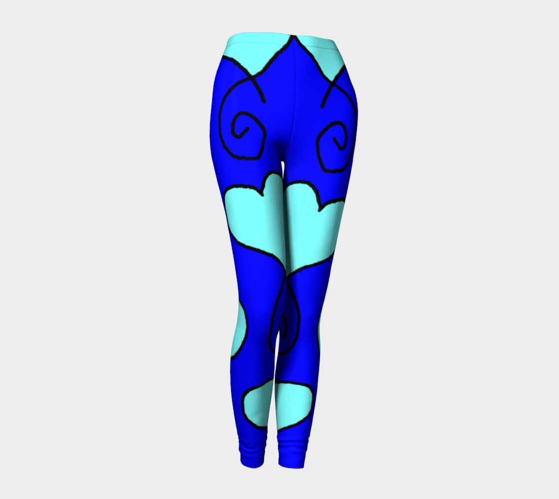 S11 Blue with Light Blue Hearts Leggings TV music funny preview #1