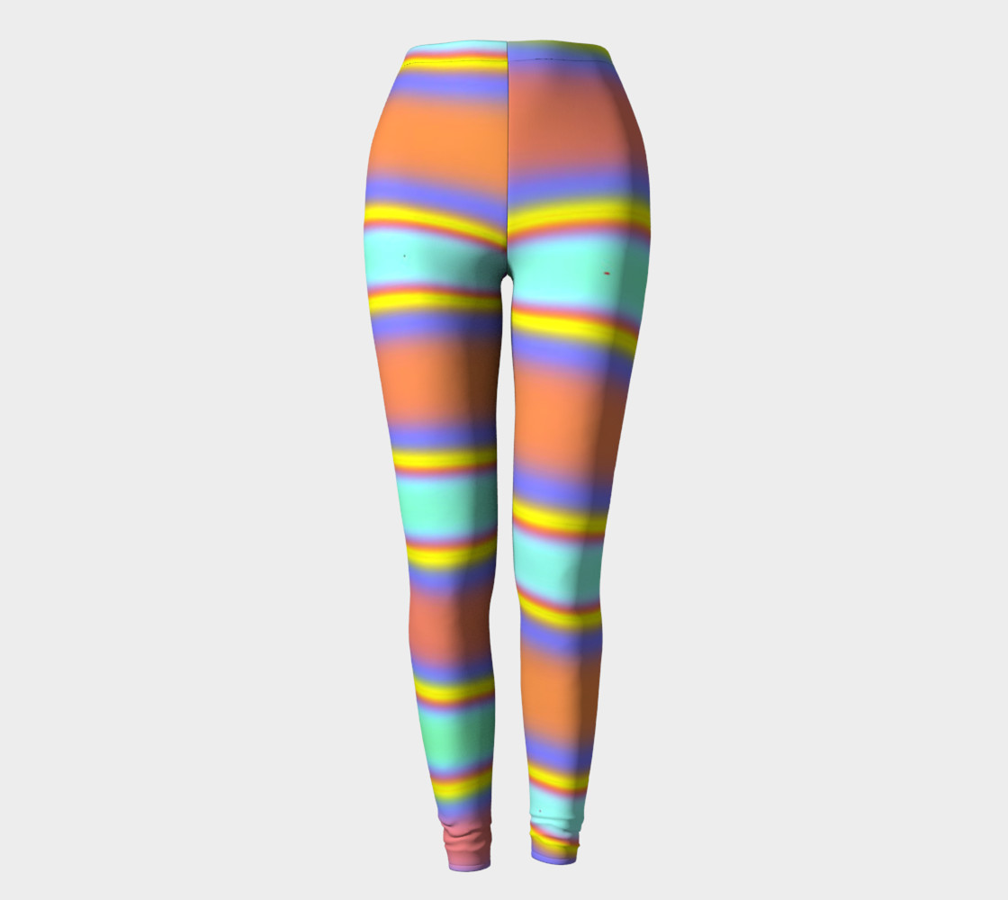 Peach Stripe Leggings preview #2