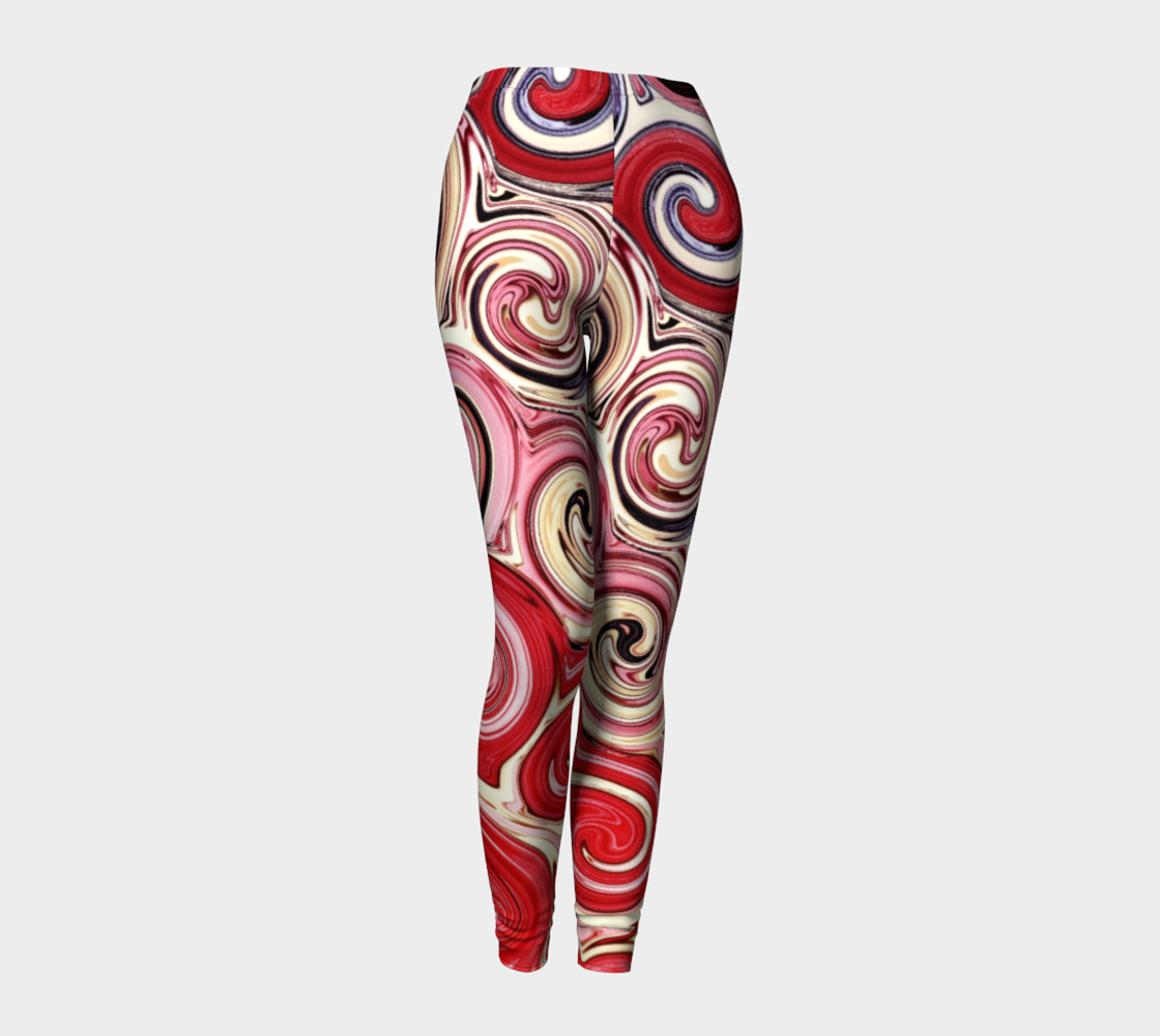 Swirl Me Pretty Pink Red Blue Leggings preview #1